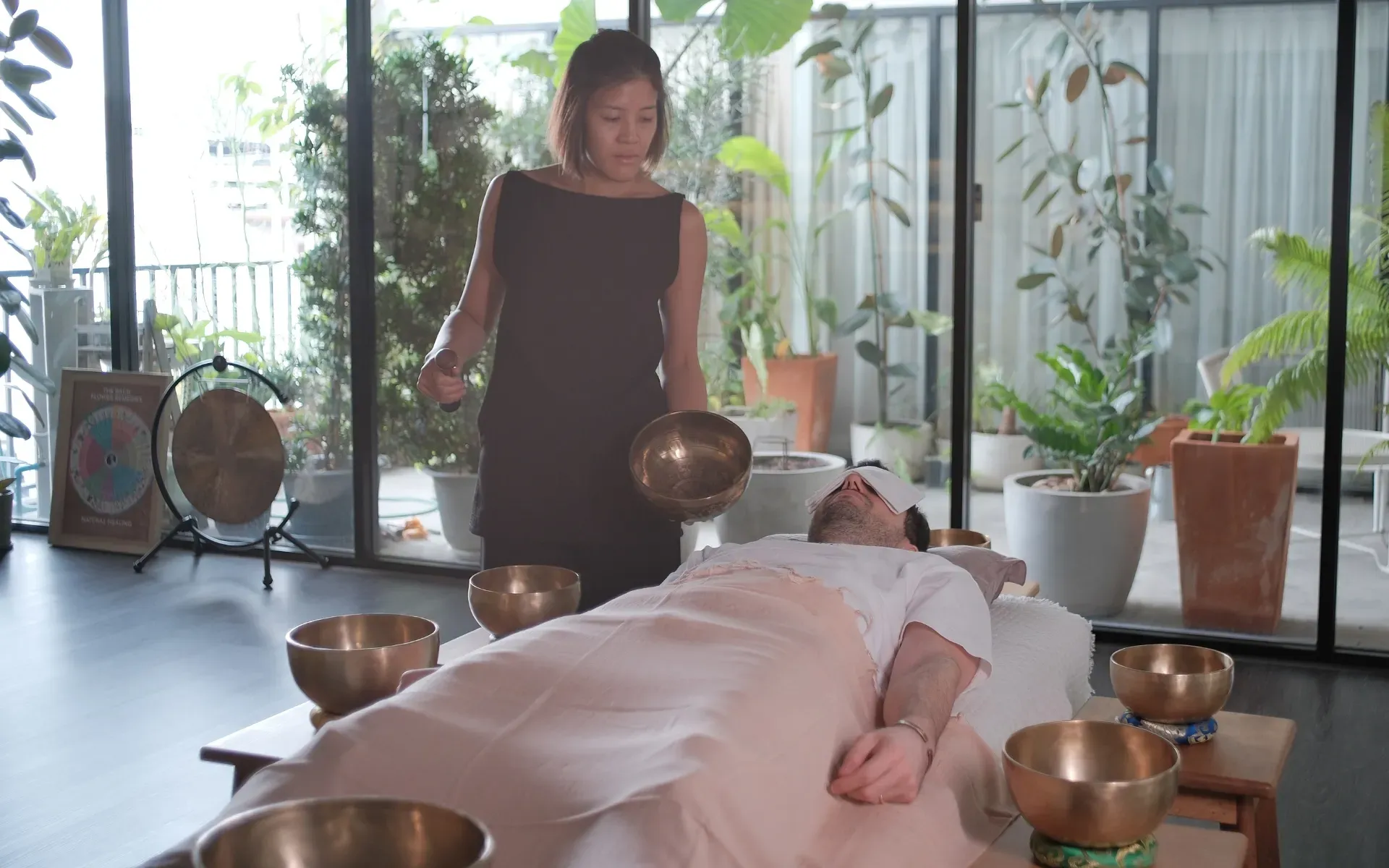 A private one on one sound bath session at Attuned Studio in Bangkok.